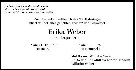Weber Erika1955-1979 Todesanzeige
